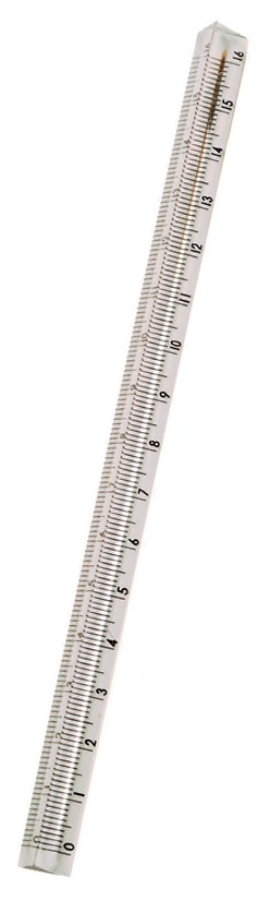 Regla traslúcida de 16 cm y sección triangular