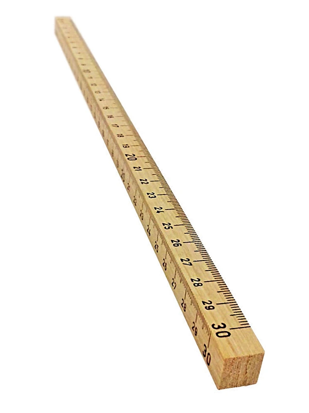Regla de madera de arce natural de 30 cm y sección cuadrada