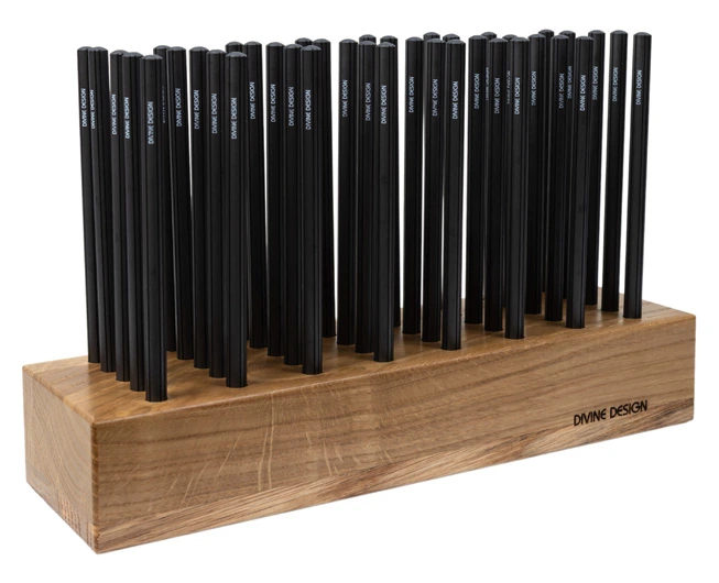 Expositor de madera con 120 lápices premium Eco, referencia DD 120ECO