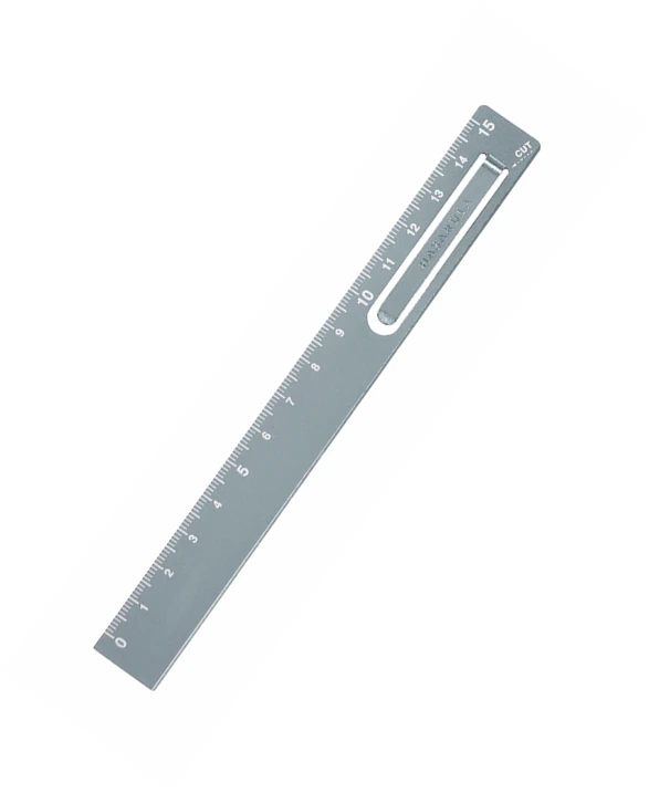Regla marcapáginas Hasarula de aluminio azul de 15 cm