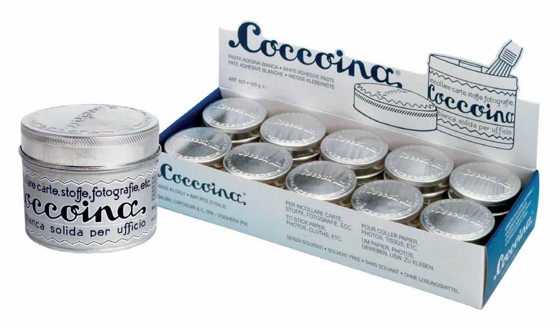 Pasta adhesiva vintage Coccoina con pincel de 125 g